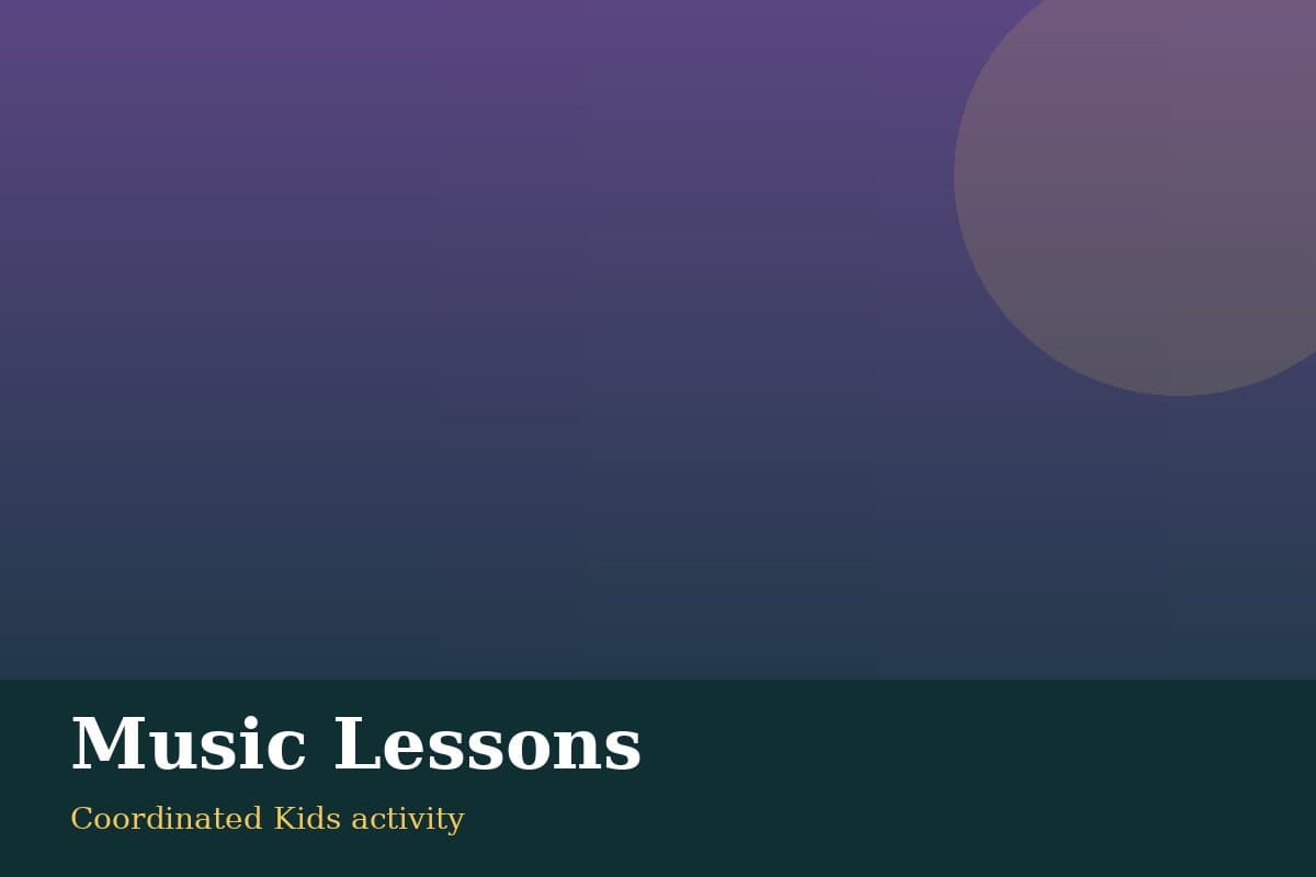 Children learning instruments in a music class